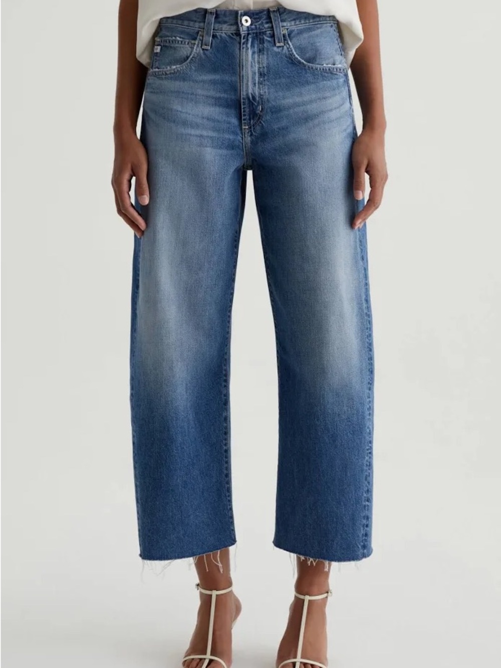 Ag Hattie Barrel Leg Crop Jeans - Gemini size 29